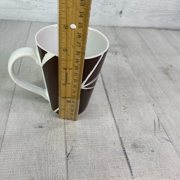 Home Target DUSK Brown Chocolate Geometric Leaves Stoneware 14oz Cups Mugs Set 4 - Picture 9 of 16